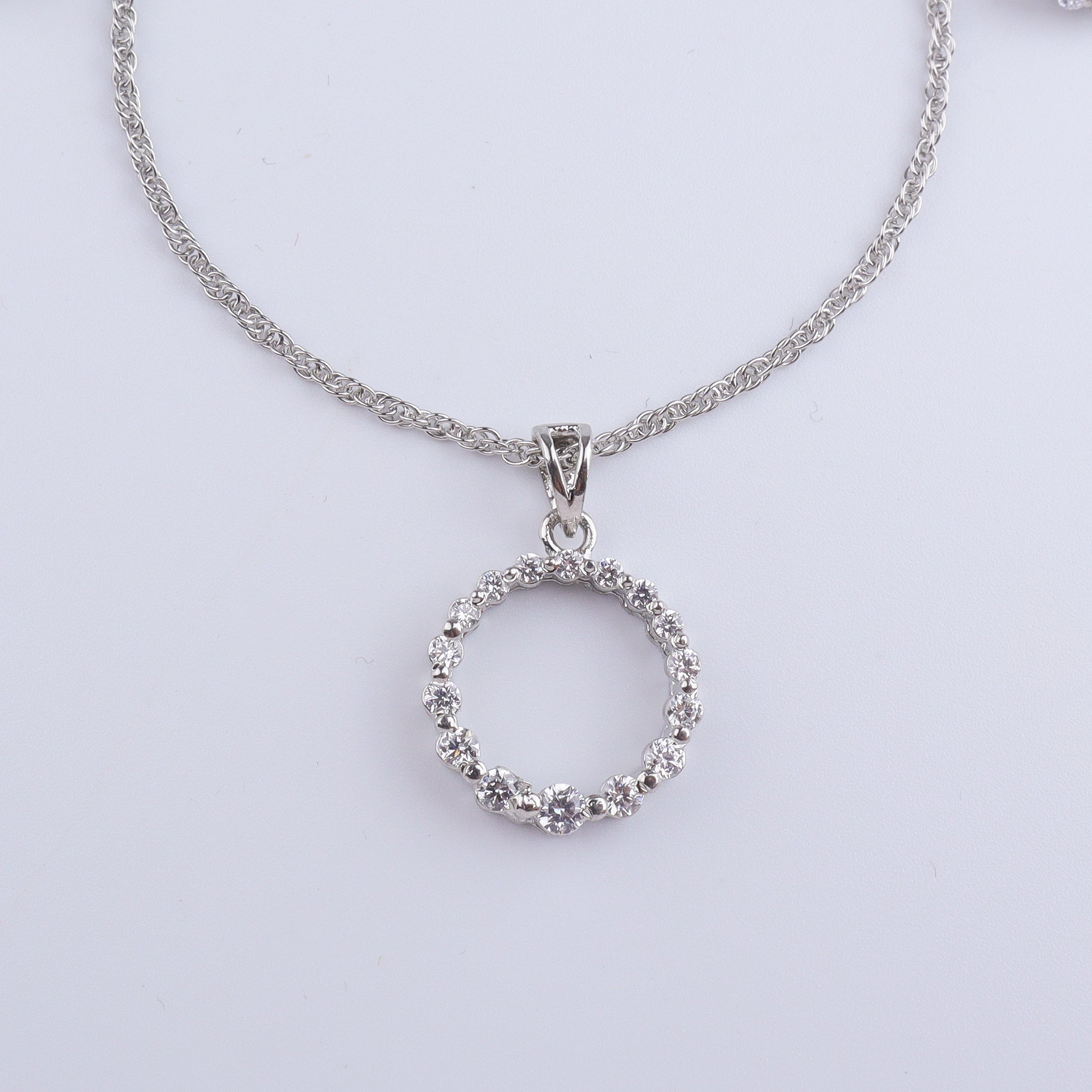 Silver CZ Circle Set