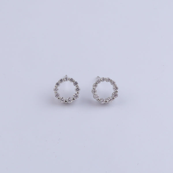 Silver CZ Circle Set