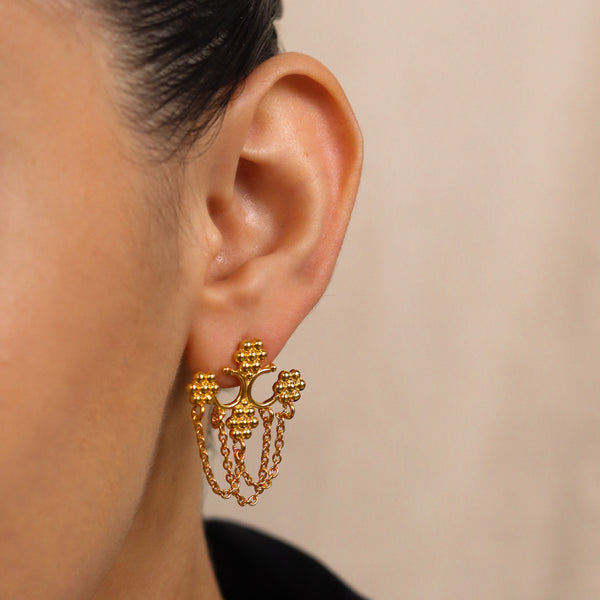 Kudi Jhumar Earrings | 92.5 Silver | 22K Gold Plated