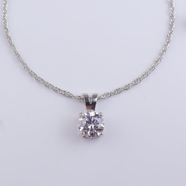 Silver CZ Round Shape Set