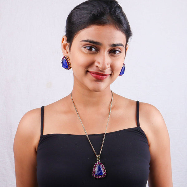Brass Fashion Pendant & Earrings Set without Chain