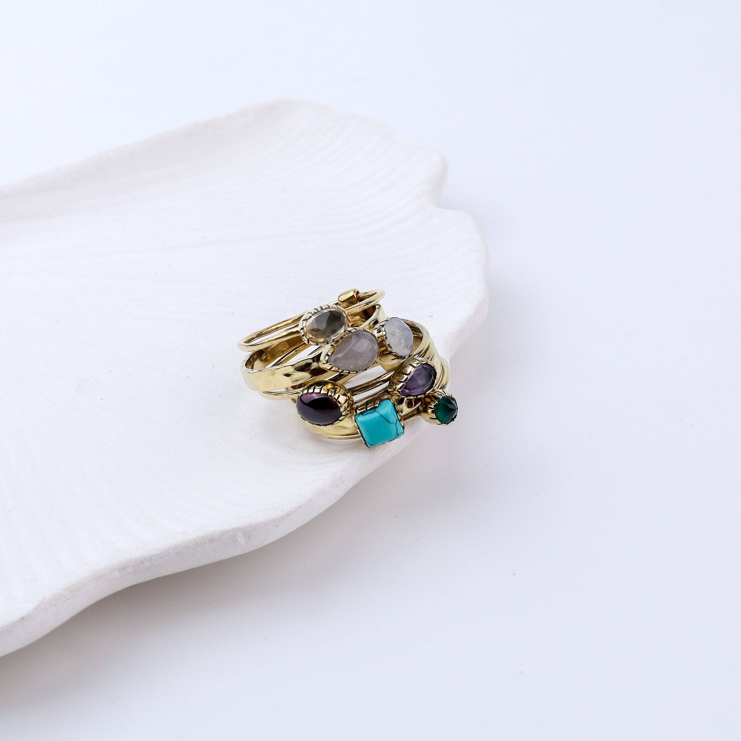 Brass Fashion Ring showcasing the brass material, detailed craftsmanship, and smooth polished finish