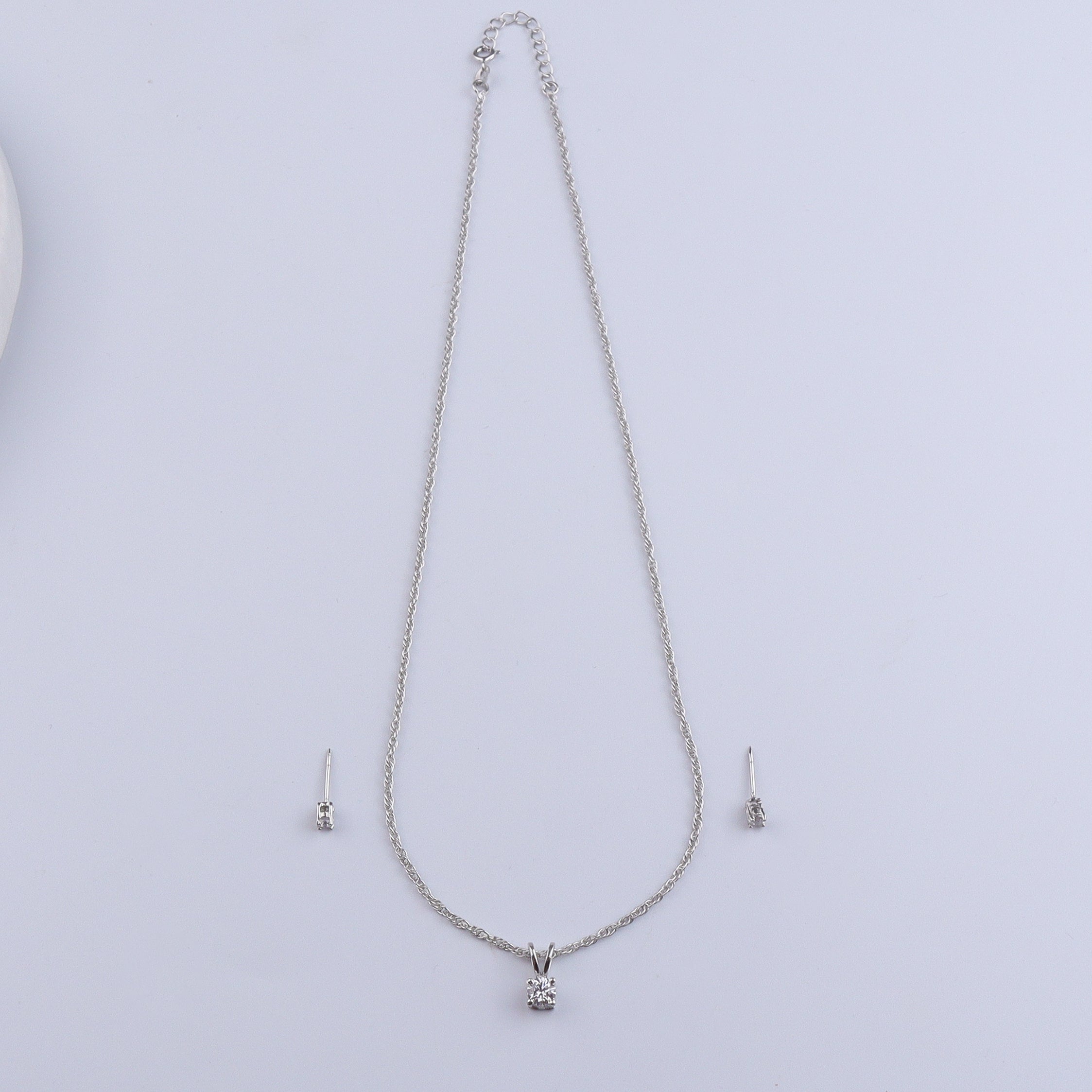 Silver CZ Tiny Round Shape Set