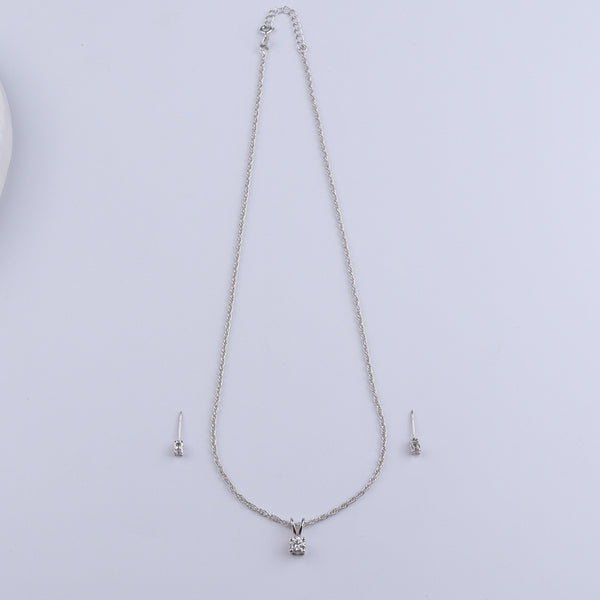 Silver CZ Tiny Round Shape Set