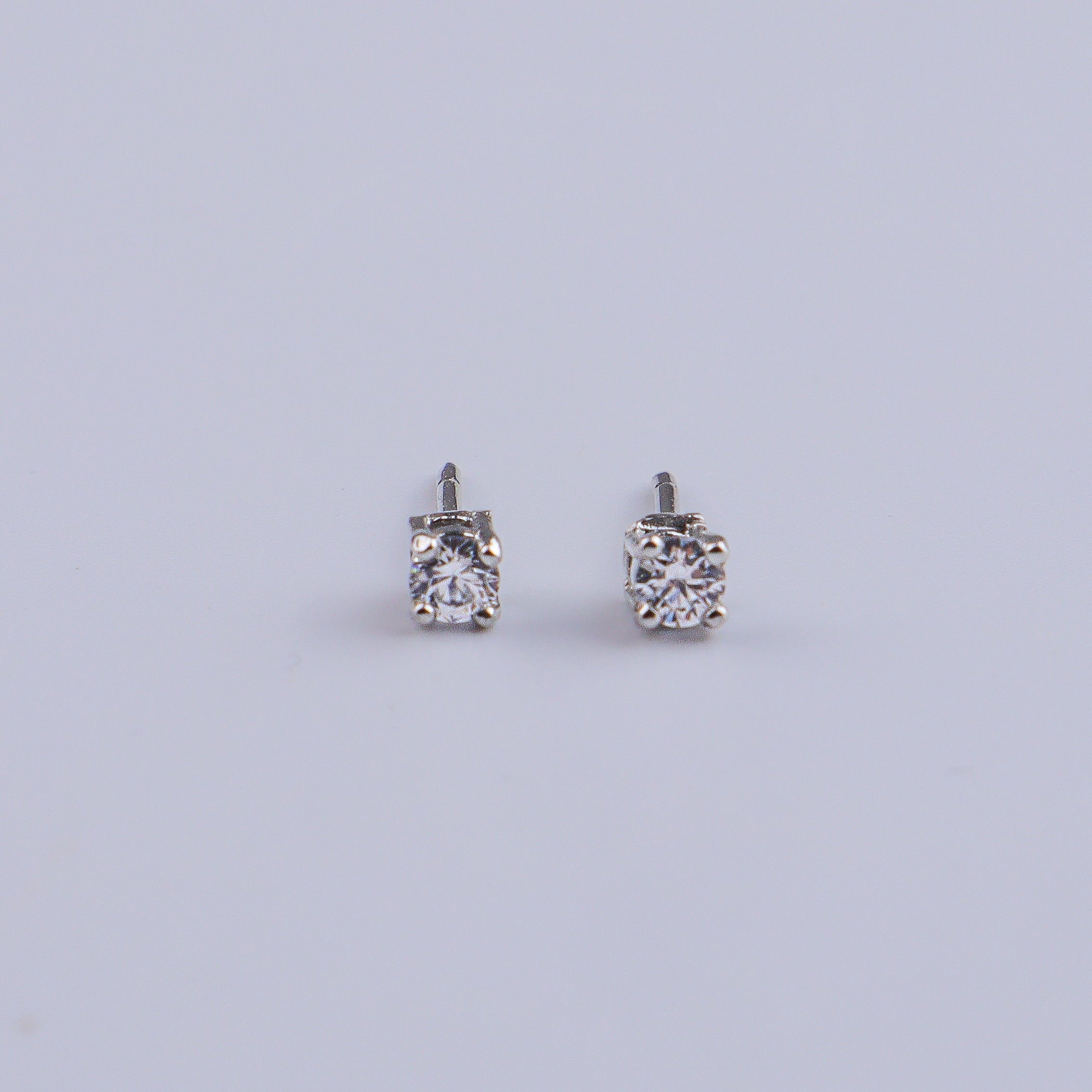 Silver CZ Tiny Round Shape Set