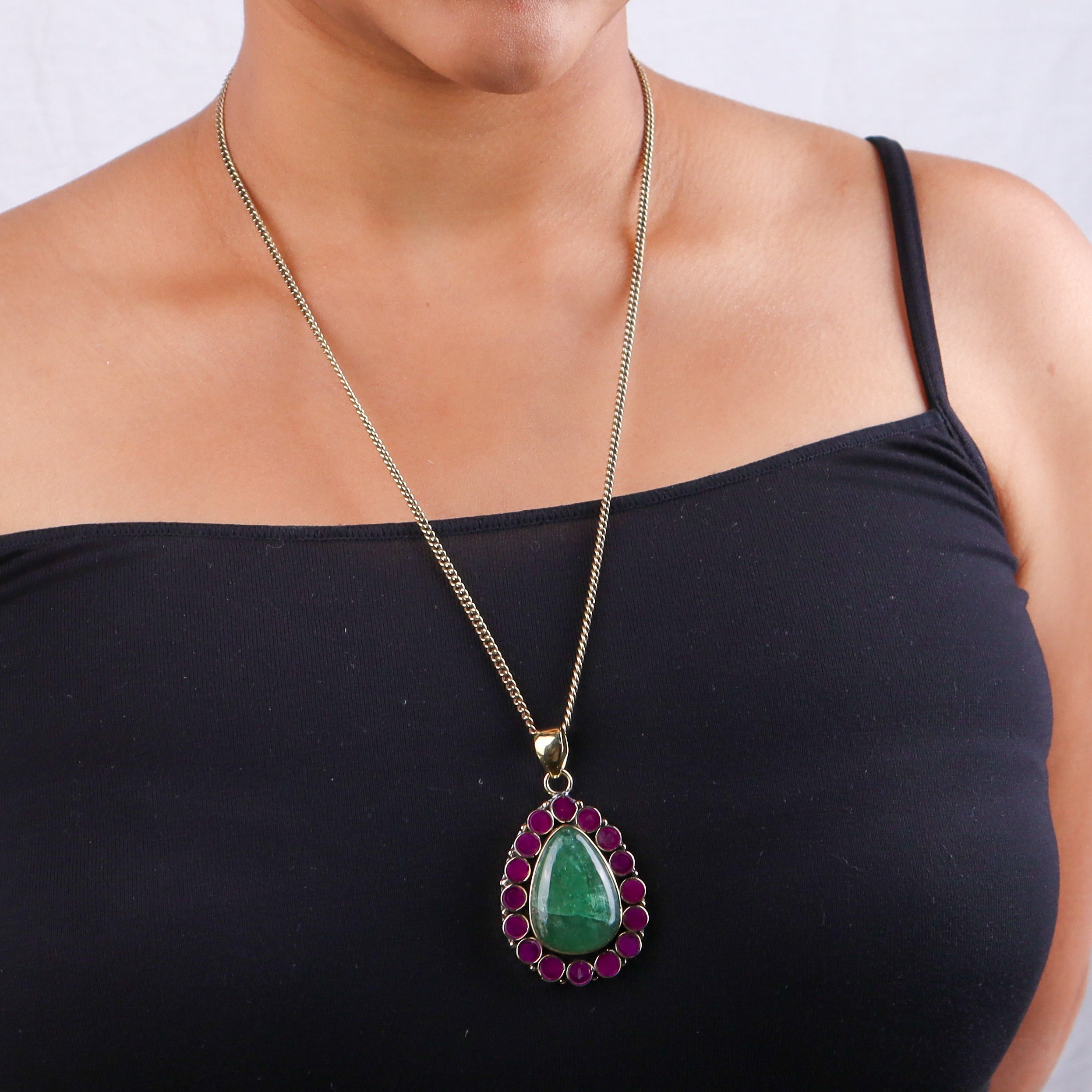 Brass Fashion Pendant & Earrings Set without Chain