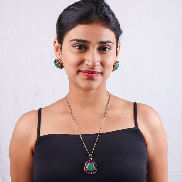 Brass Fashion Pendant & Earrings Set without Chain
