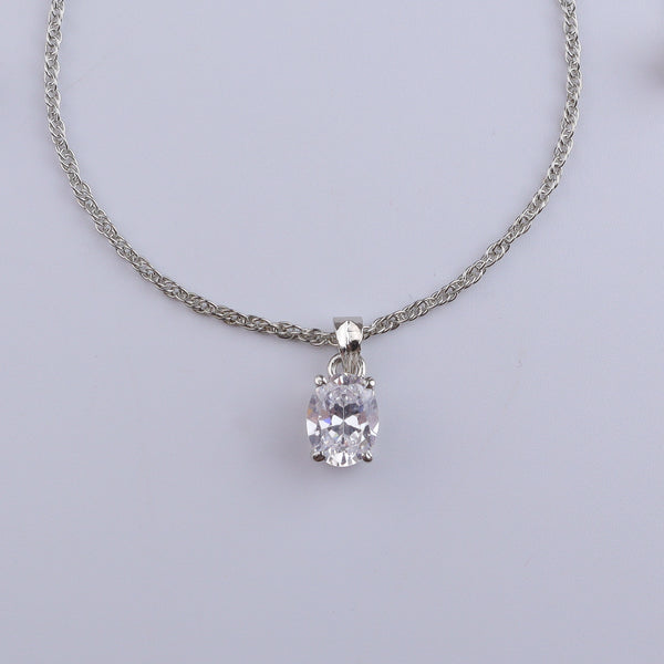 Silver CZ Oval Shape Set