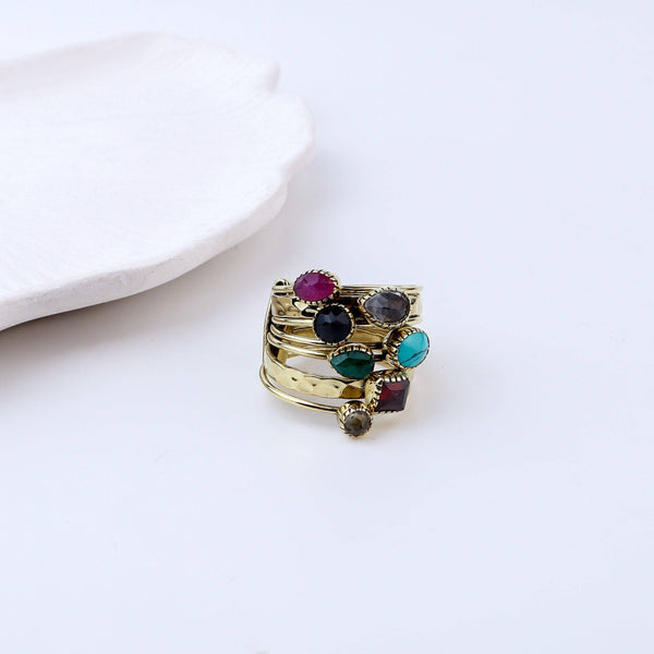 Detailed view of Brass Fashion Ring highlighting intricate motifs, textured surface, and refined brass finish