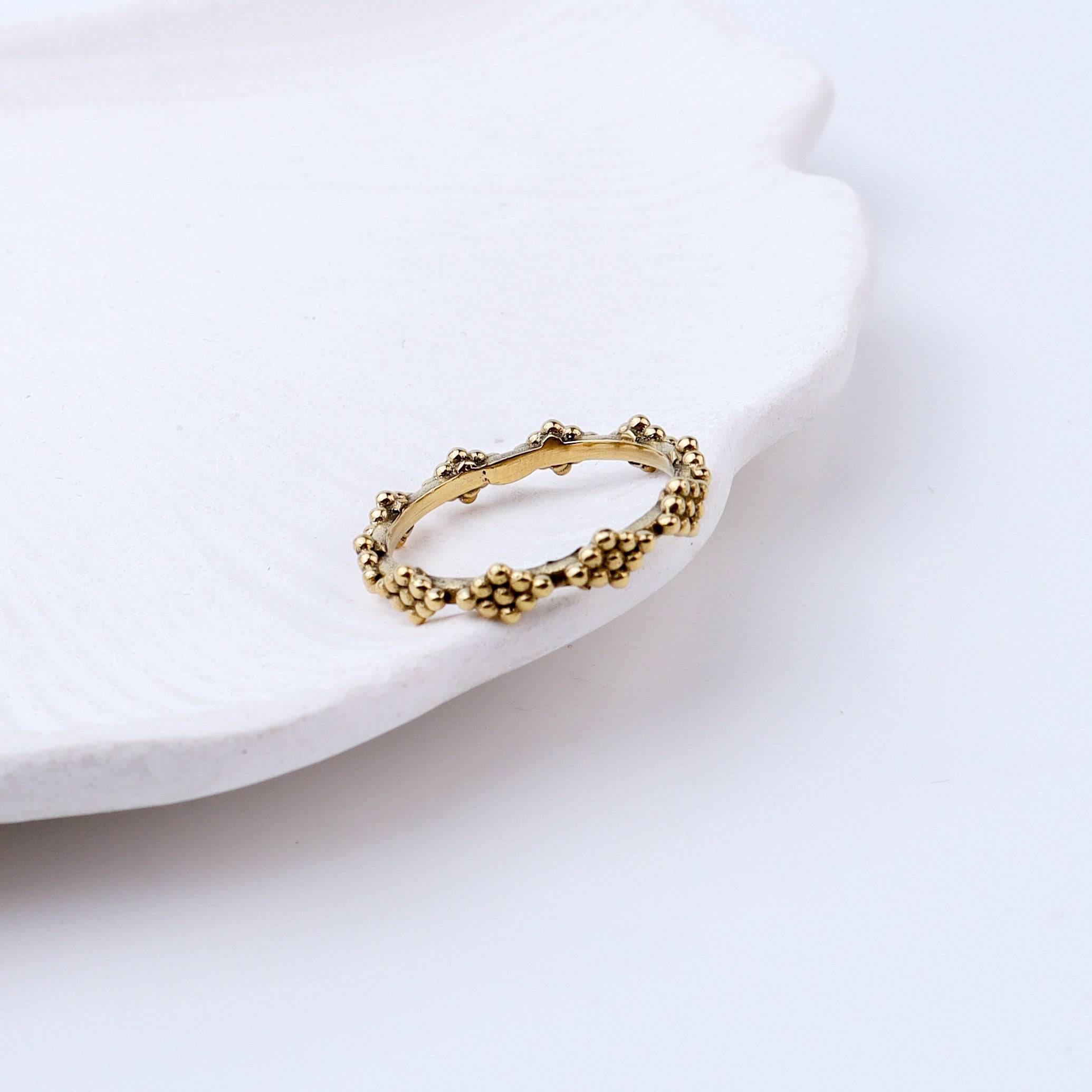 Close-up of Brass Fashion Ring showcasing intricate detailing, unique design, and fine craftsmanship