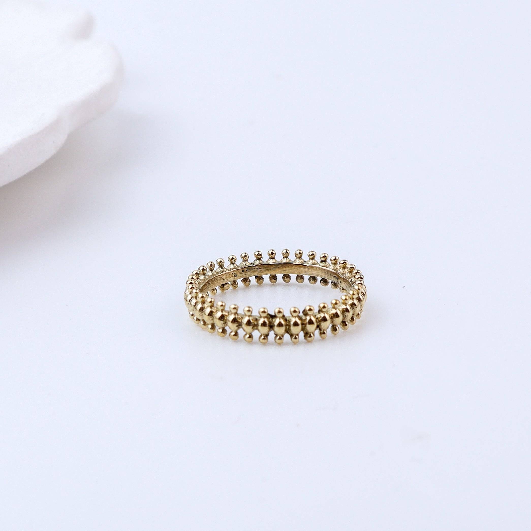 Close-up of Brass Fashion Ring showcasing intricate detailing, unique design, and fine craftsmanship