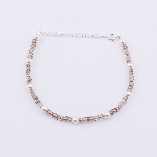Semi-Precious Stone Anklet with Pearls