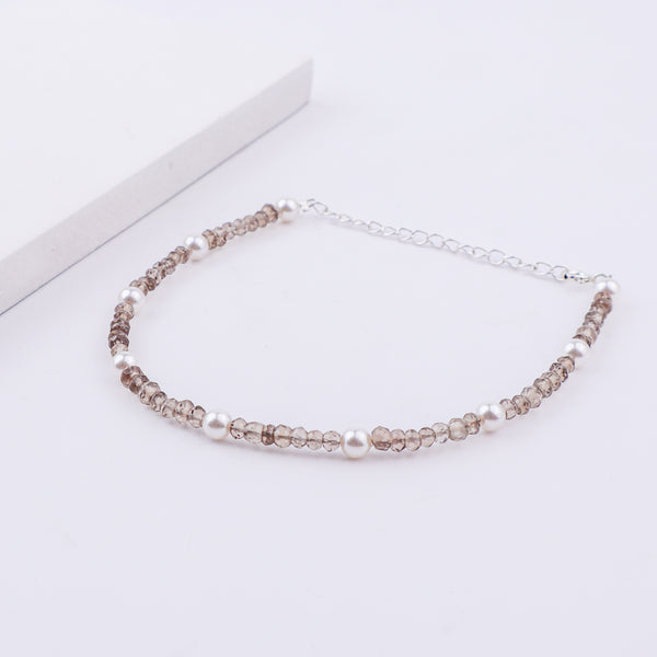 Semi-Precious Stone Anklet with Pearls