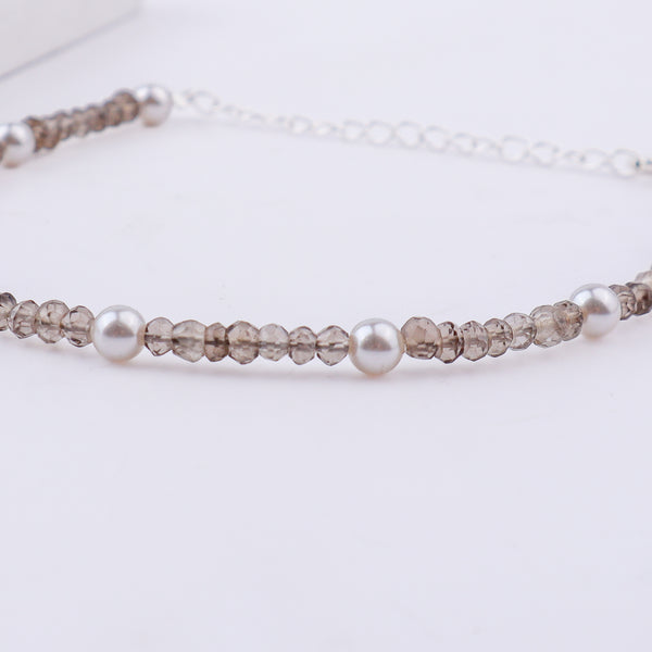 Semi-Precious Stone Anklet with Pearls