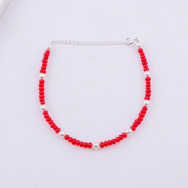 Semi-Precious Stone Anklet with Pearls