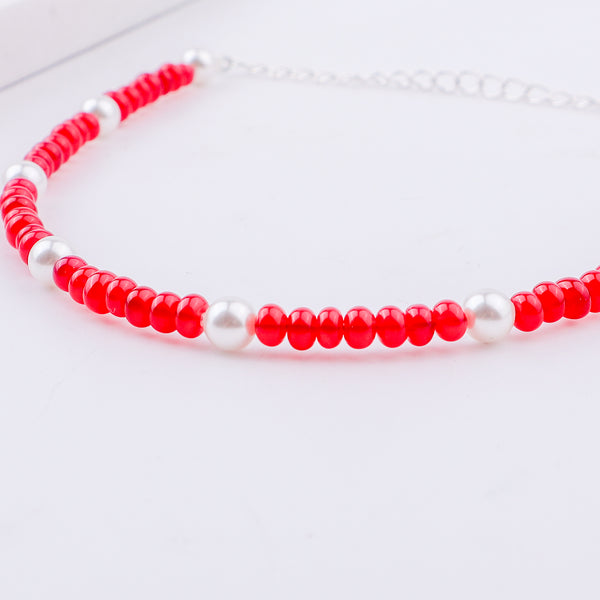 Semi-Precious Stone Anklet with Pearls