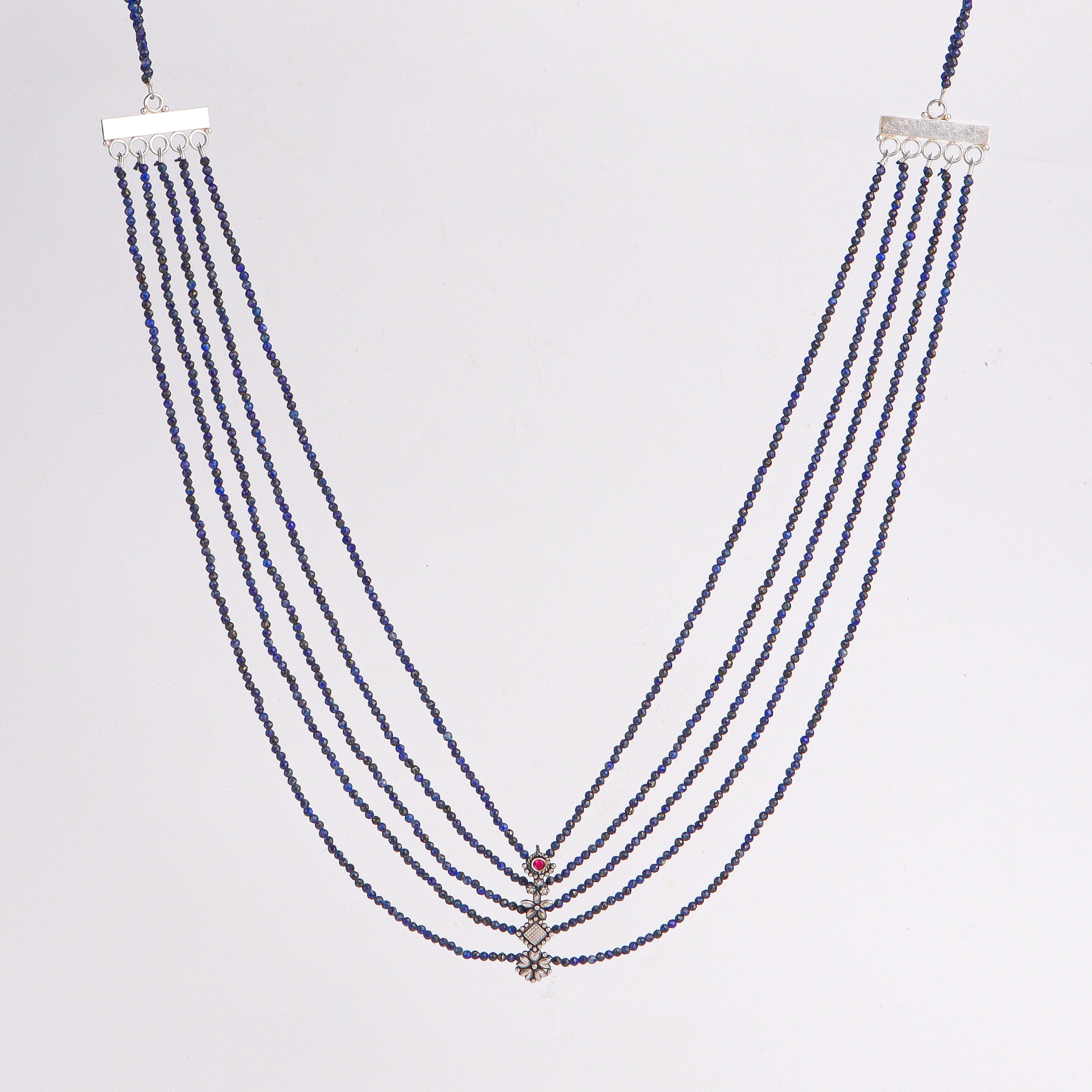 Lapis Luzuli Multicharm Necklace