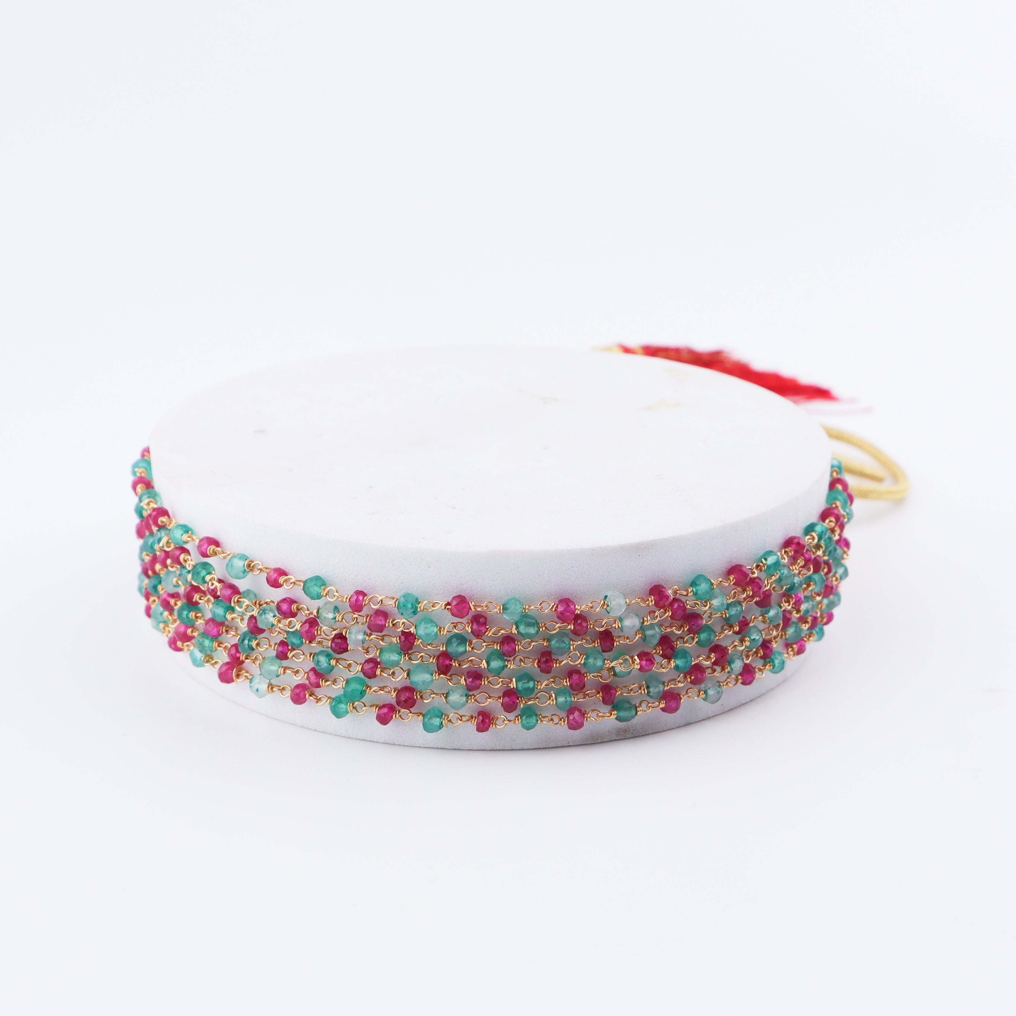 Luxe Necklace - Green Onyx with Ruby