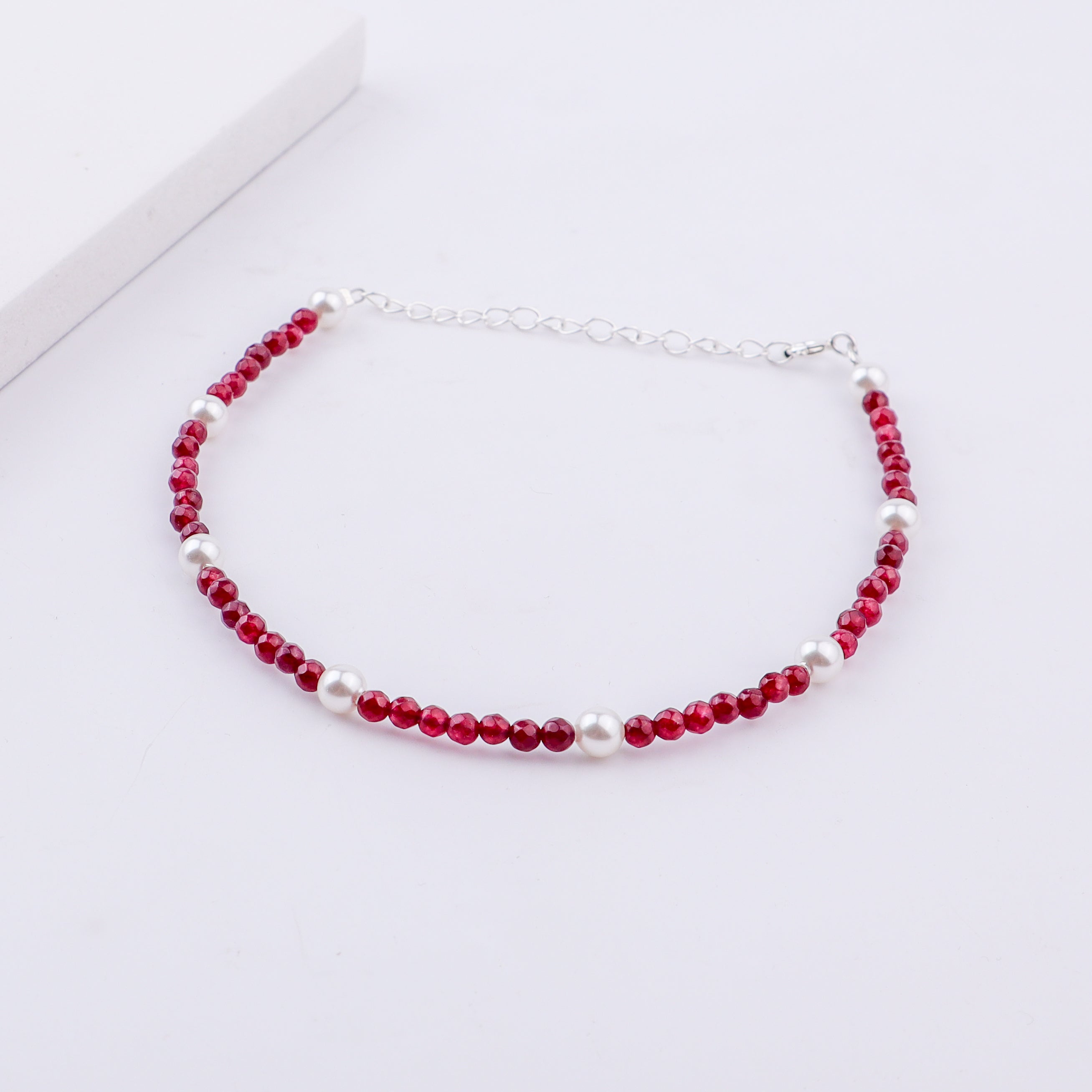 Semi-Precious Stone Anklet with Pearls