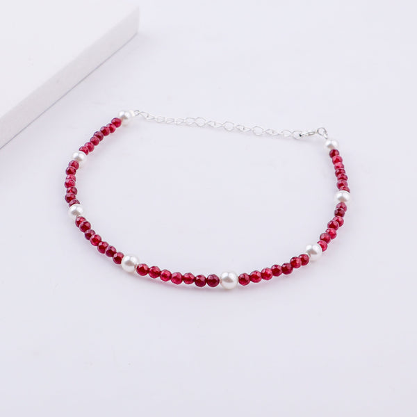Silver chain extension of anklet