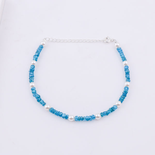 Semi-Precious Stone Anklet with Pearls