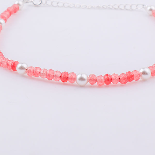 Semi-Precious Stone Anklet with Pearls