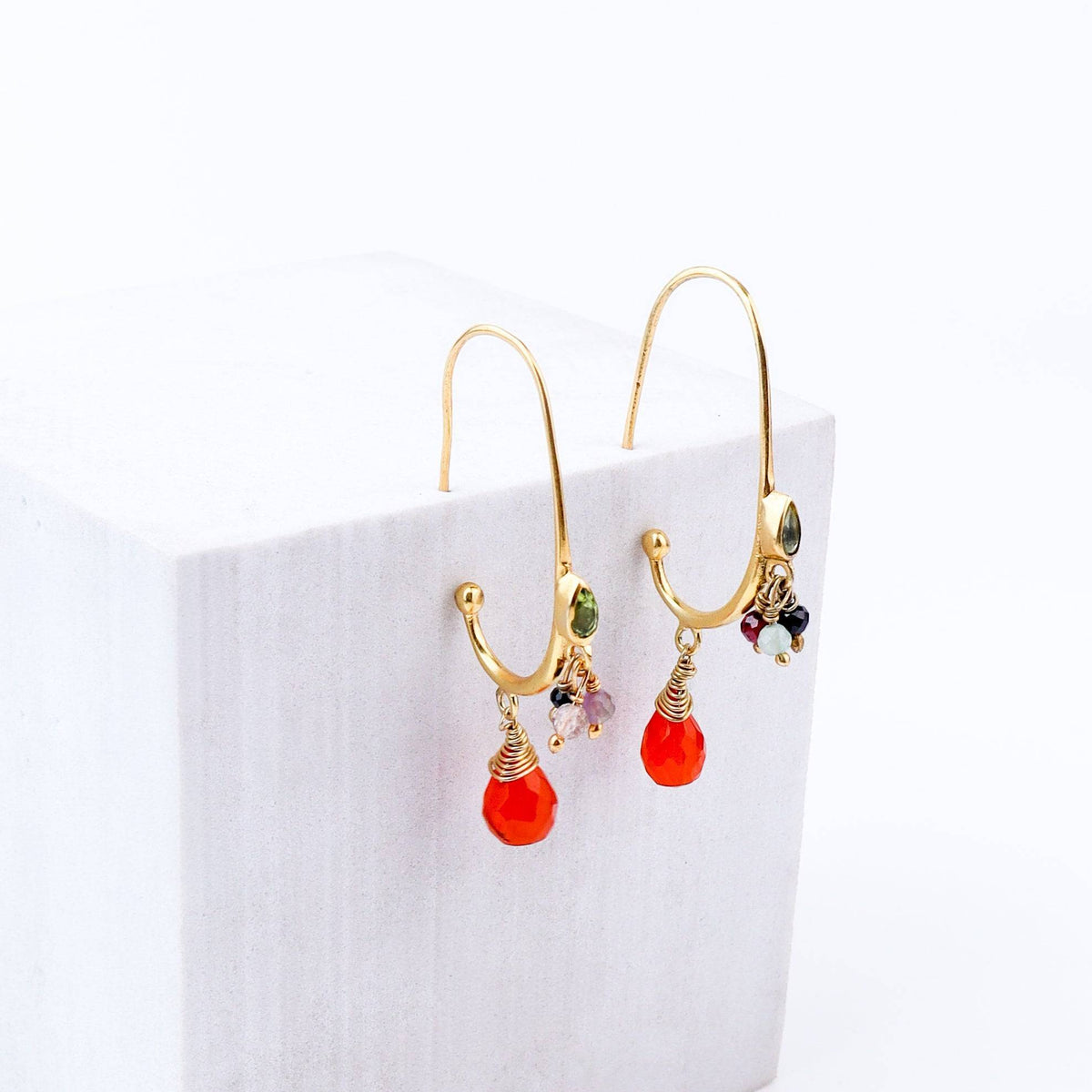 Detailed view of Brass Fashion Earrings highlighting intricate motifs, textured surface, and refined brass finish