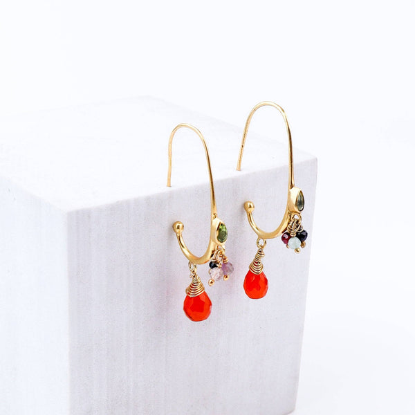 Detailed view of Brass Fashion Earrings highlighting intricate motifs, textured surface, and refined brass finish