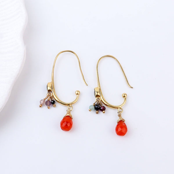 Close-up of Brass Fashion Earrings showcasing intricate detailing, textured elements, and fine craftsmanship