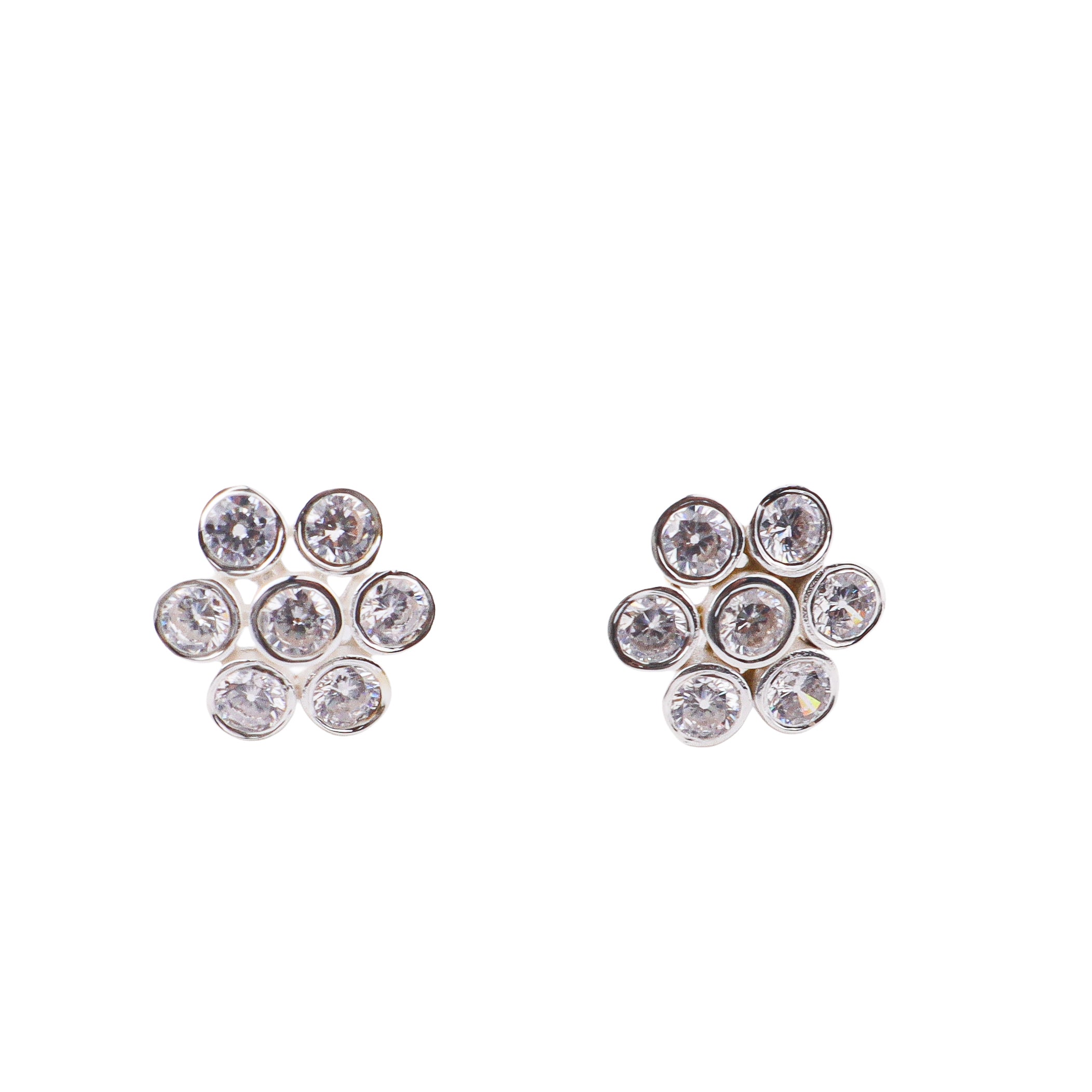 Sliver CZ Kudi Stud Earrings