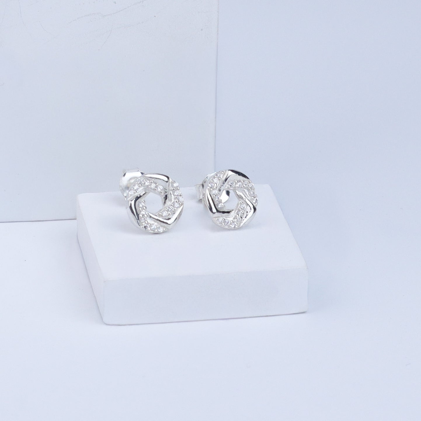 Spiral Set With Chain | CZ | 92.5 Silver