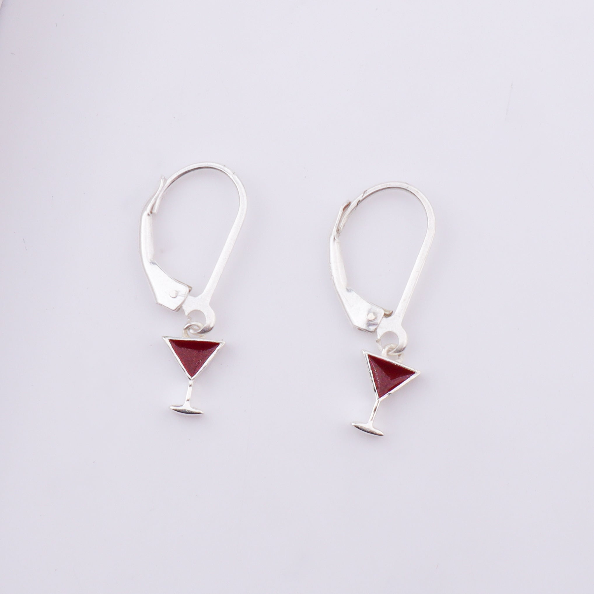 Enamel Wine Glass Dangler Earrings