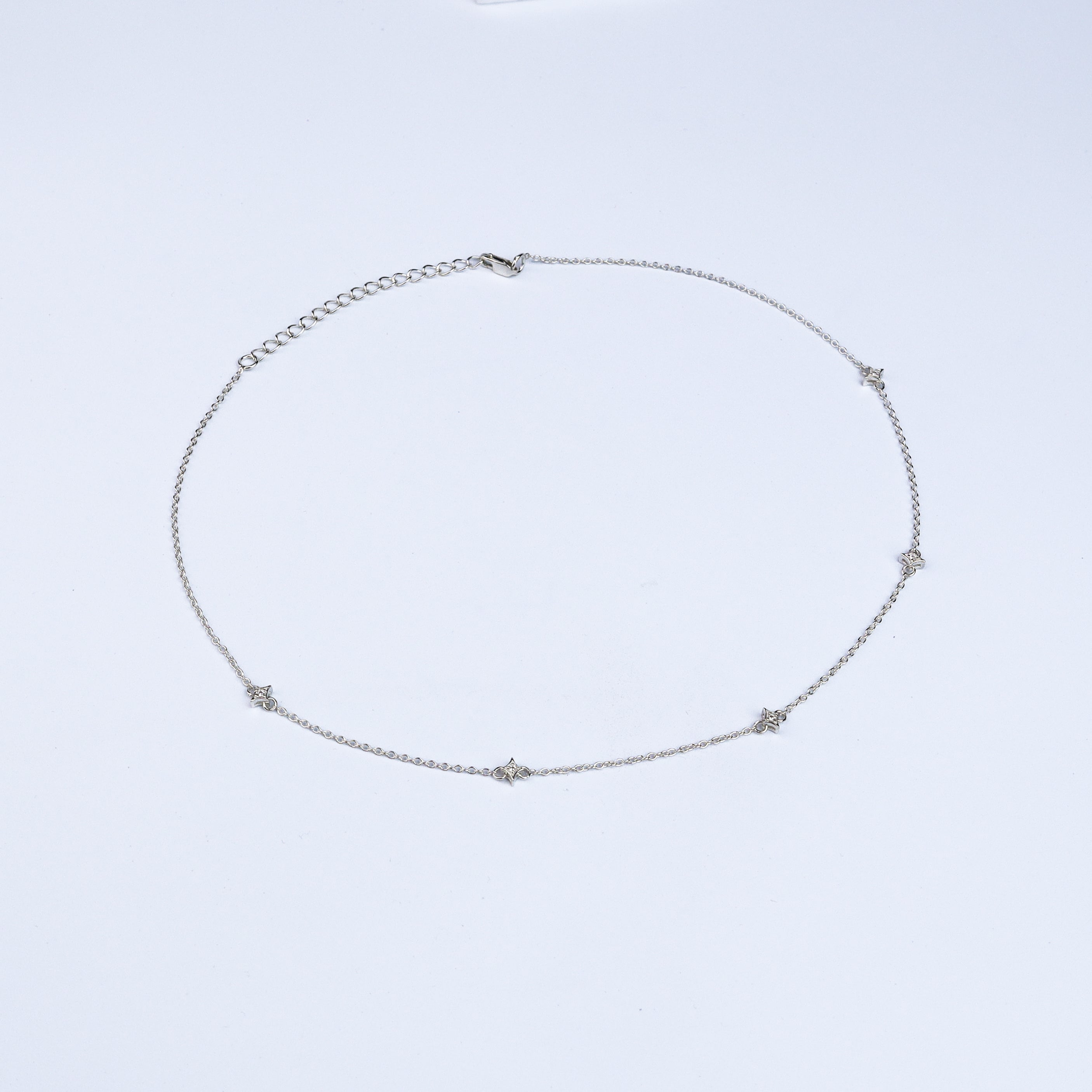 Silver Necklace with CZ Charms | 92.5 Silver