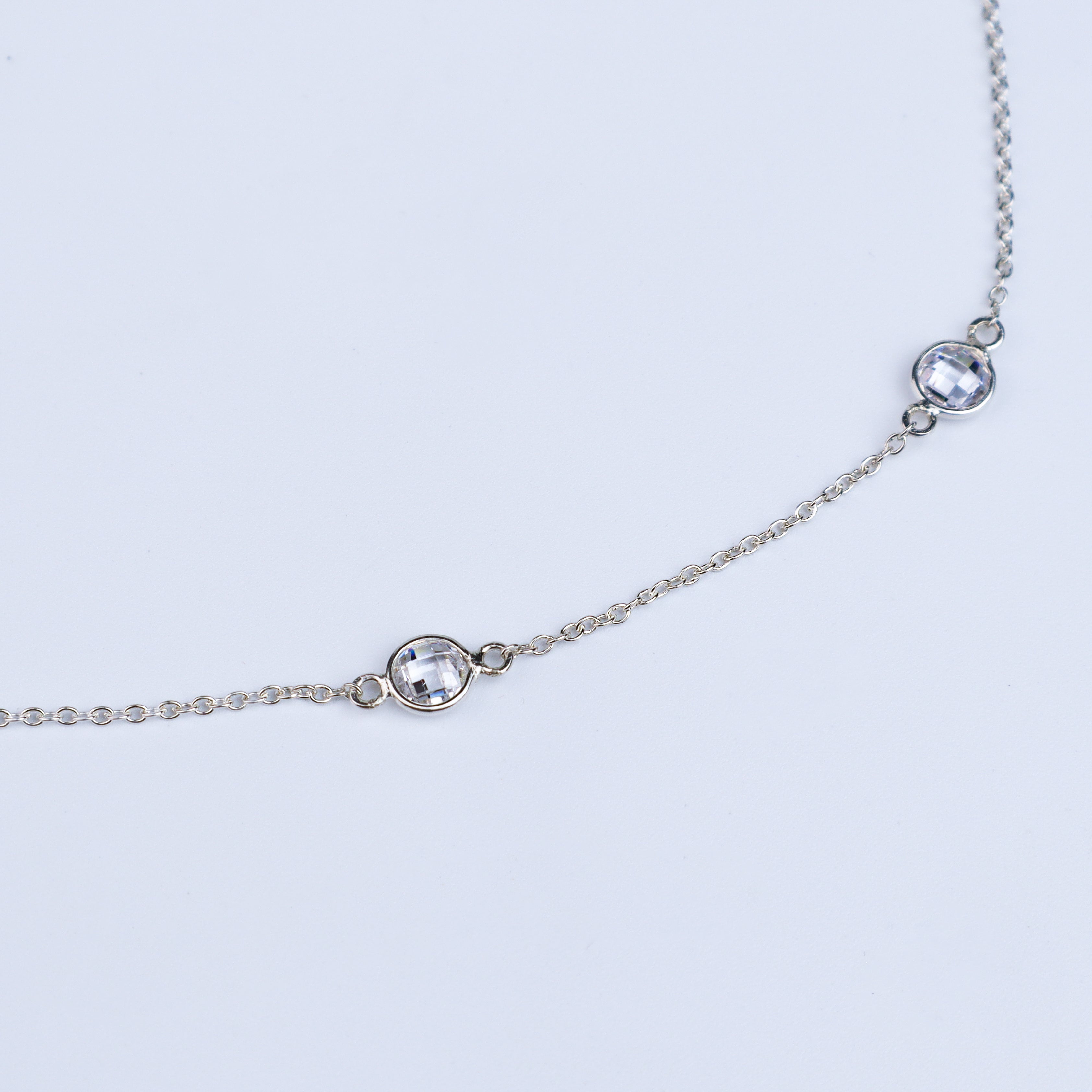 Silver CZ Dot Necklace | 92.5 Silver