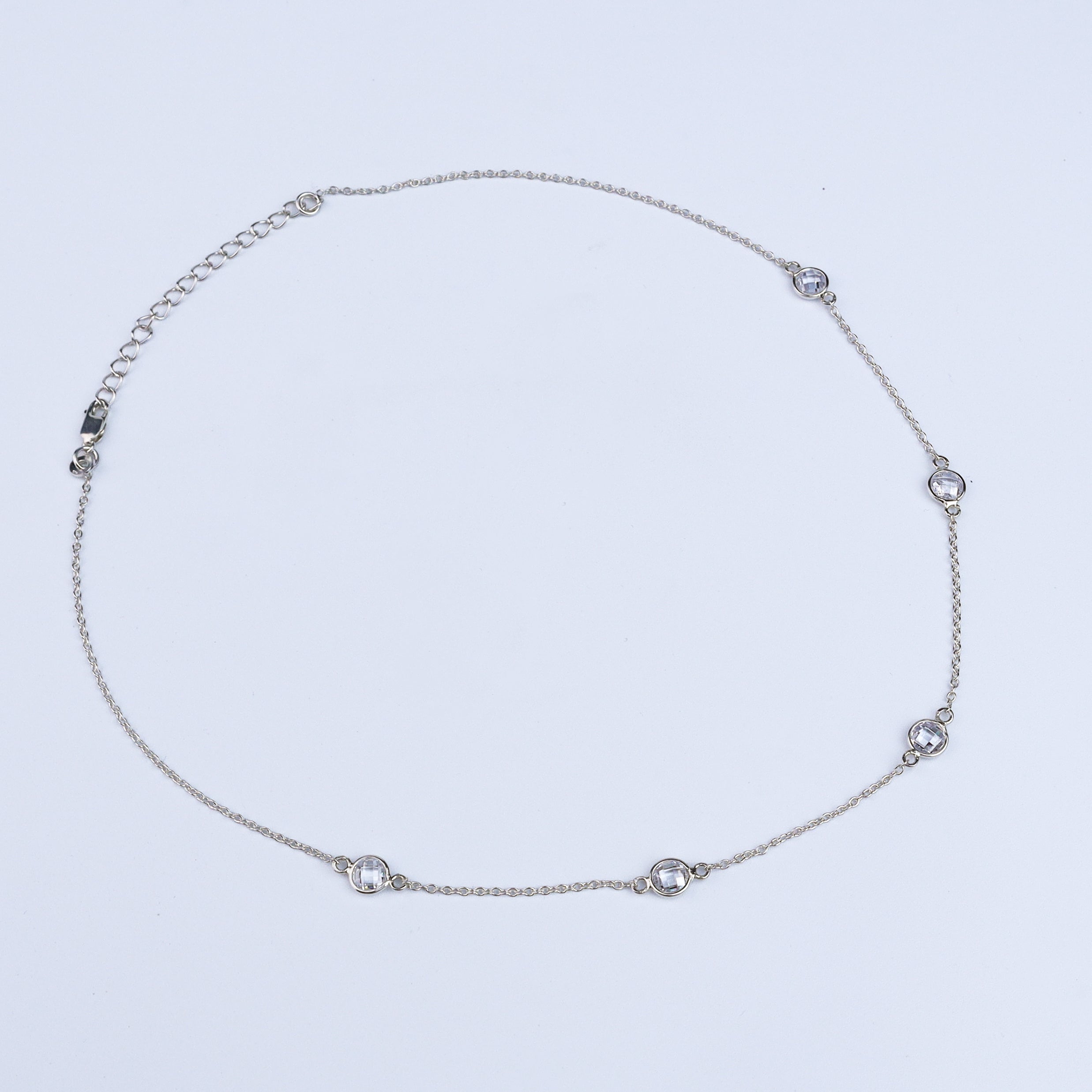 Silver CZ Dot Necklace | 92.5 Silver