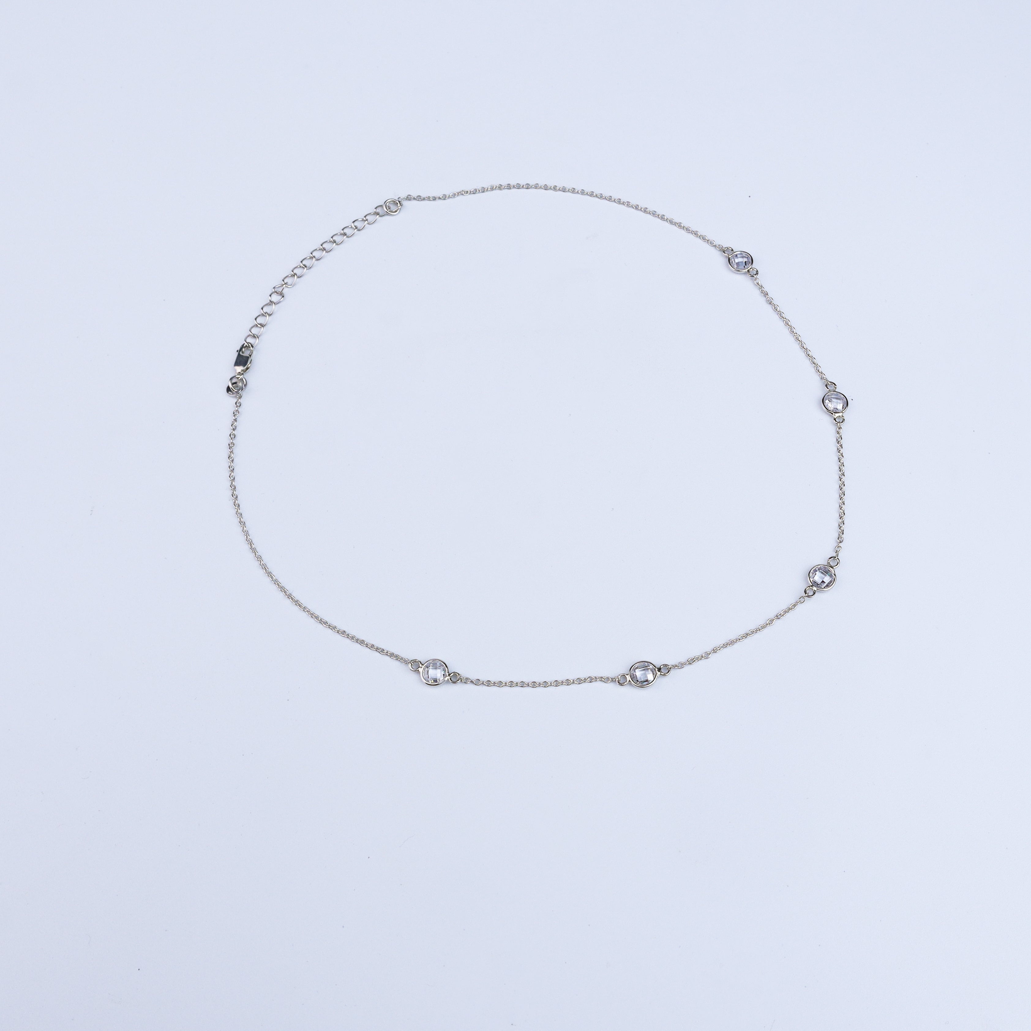Silver CZ Dot Necklace | 92.5 Silver