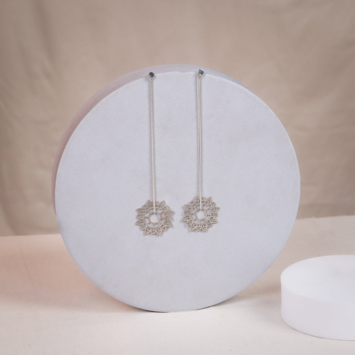 Silver Abstract Filigree Dangler Earring