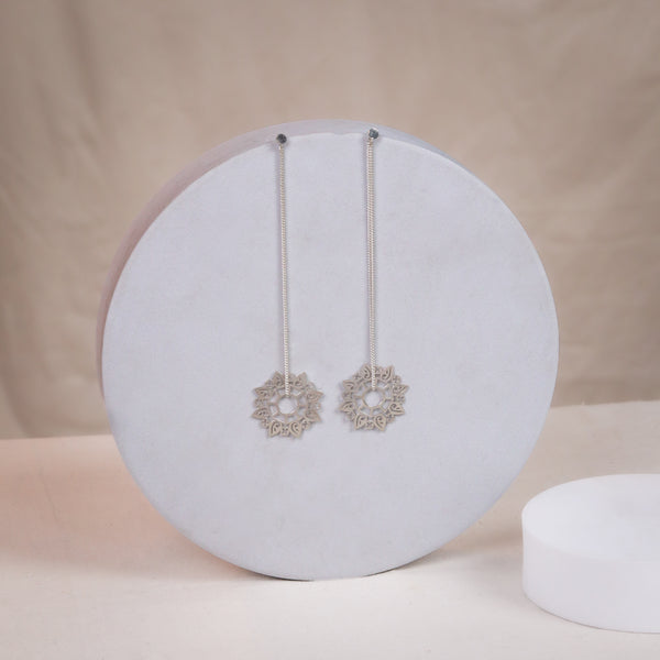 Silver Abstract Filigree Dangler Earring
