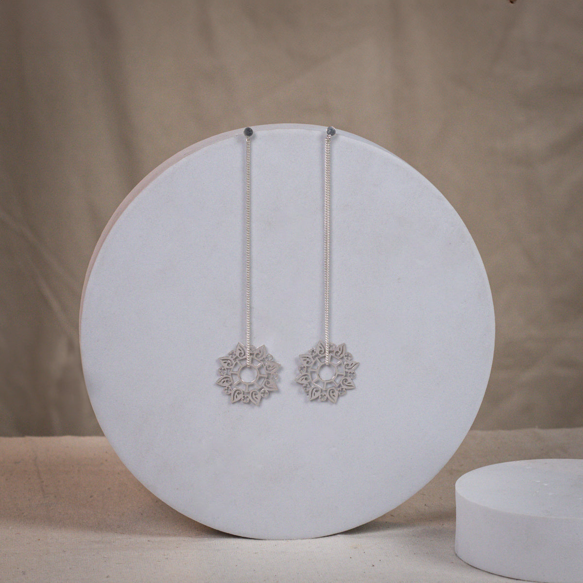 Silver Abstract Filigree Dangler Earring