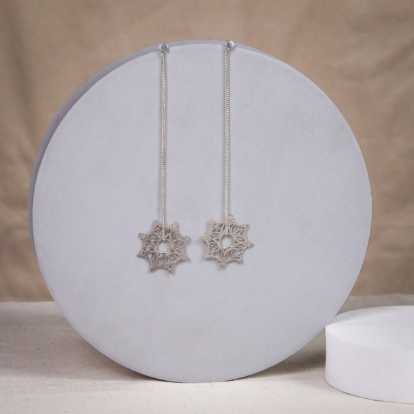Silver Snowflake Filigree Dangler Earring