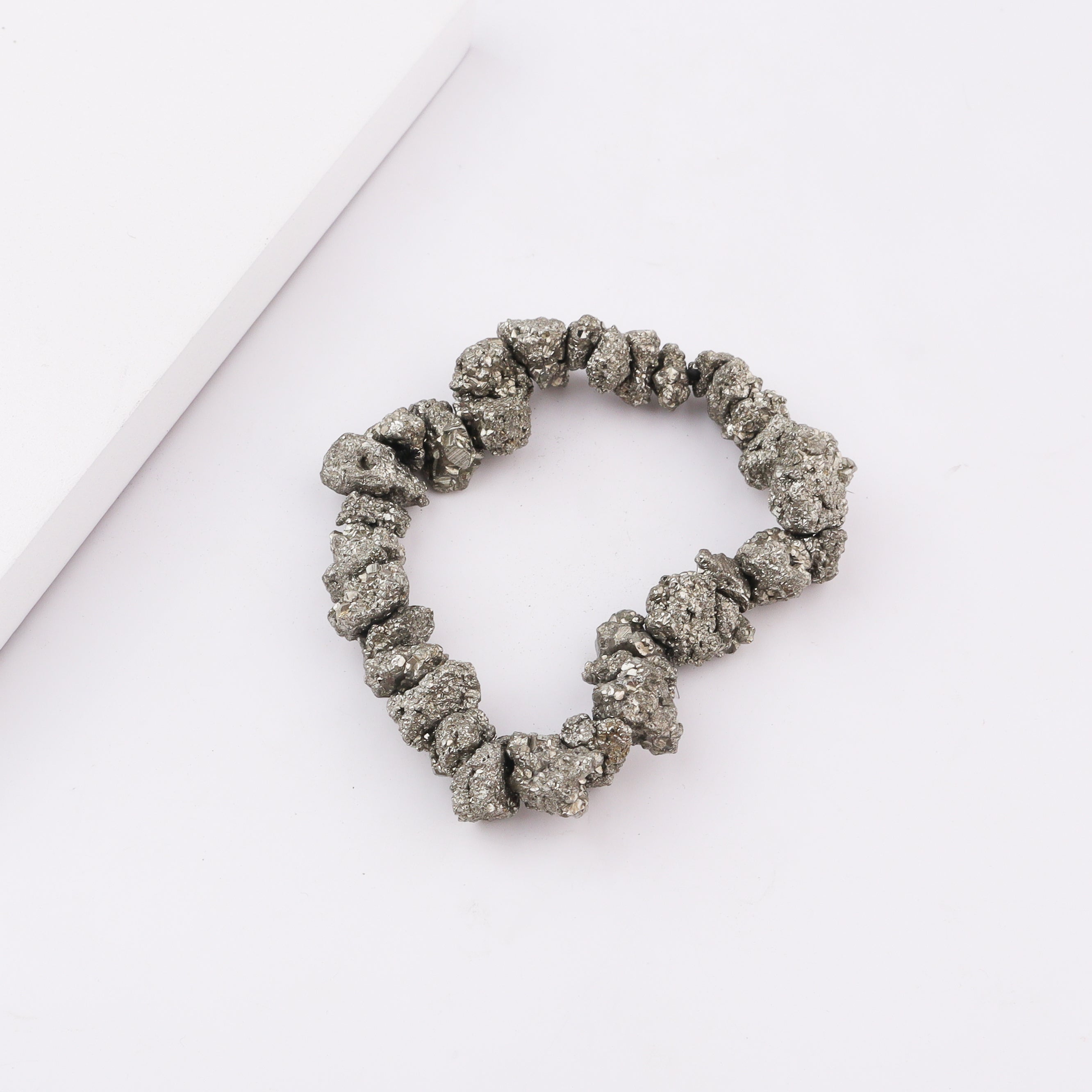Silver pyrite bracelet with purity certificate