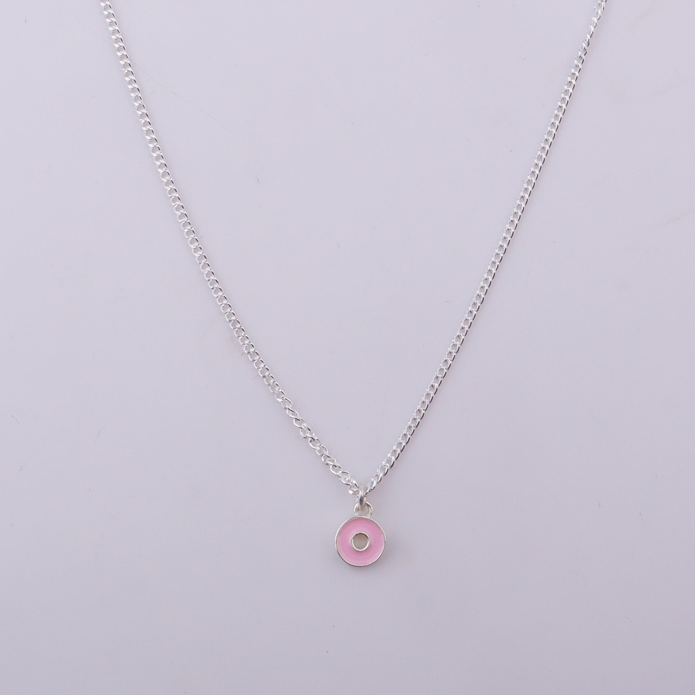 Enamel Donut Pendant Necklace