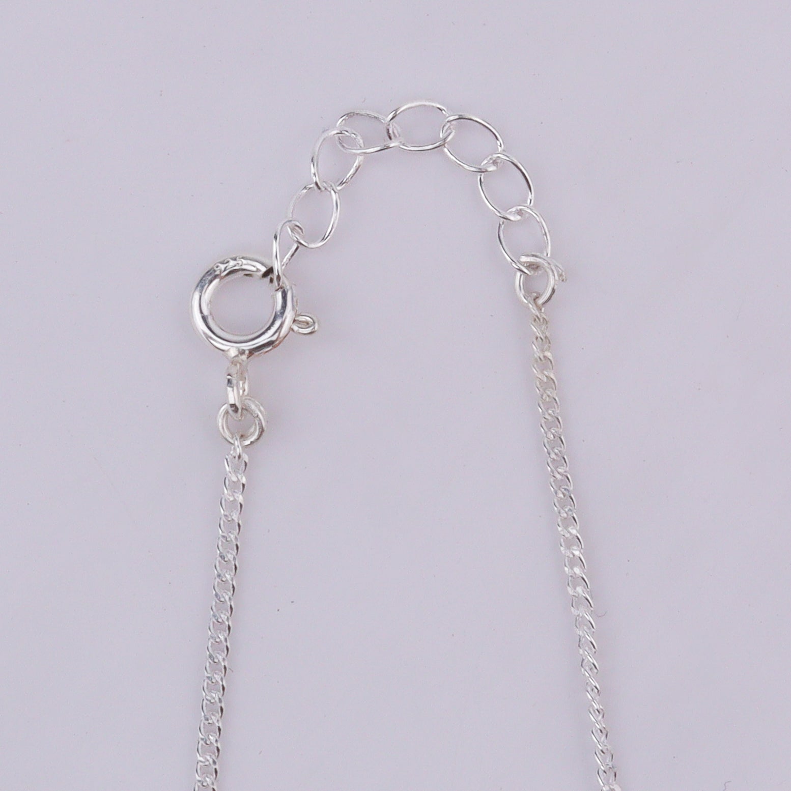 Silver chain with adjustable clasp and donut pendant