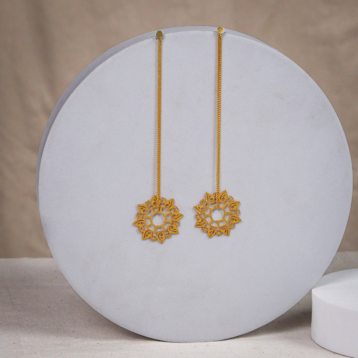 Silver Abstract Filigree Dangler Earring |  92.5 Silver | 22K Gold Plated