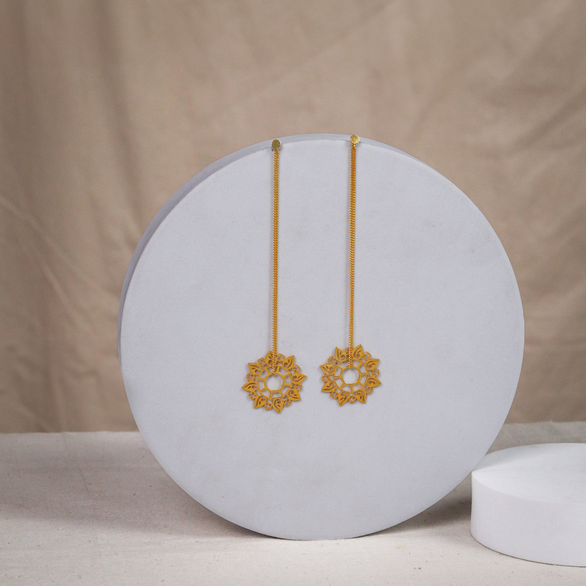 Silver Abstract Filigree Dangler Earring |  92.5 Silver | 22K Gold Plated
