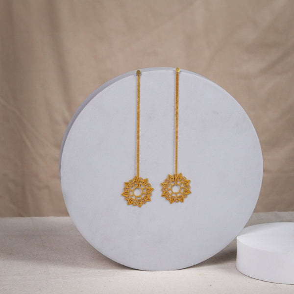Silver Abstract Filigree Dangler Earring | 92.5 Silver | 22K Gold Plated