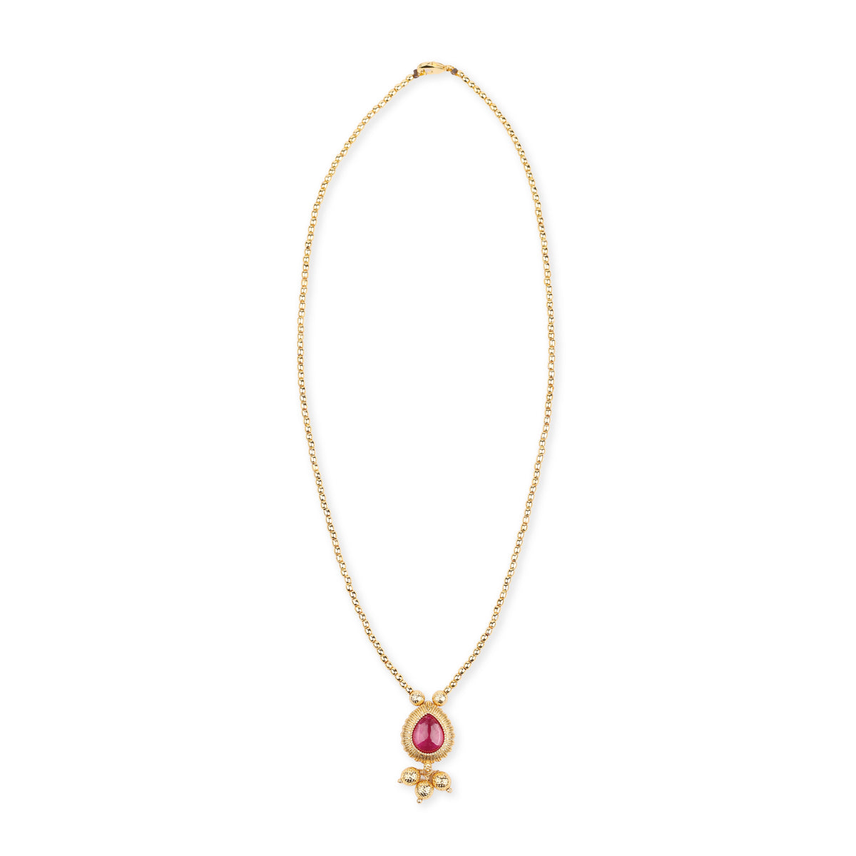 22K Gold Plated Fashion Pink Drop Necklace