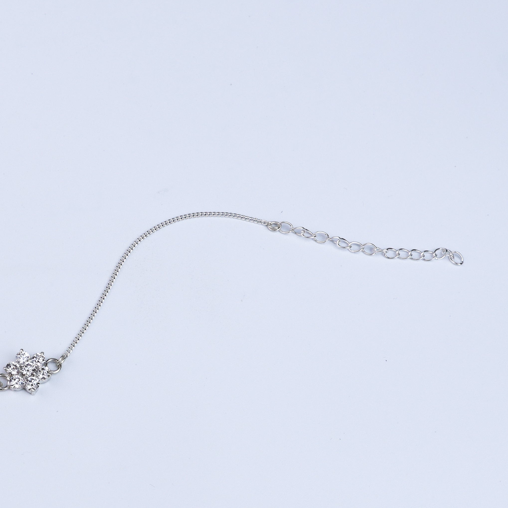 Big Single Flower Motif Bracelet | CZ | 92.5 Silver