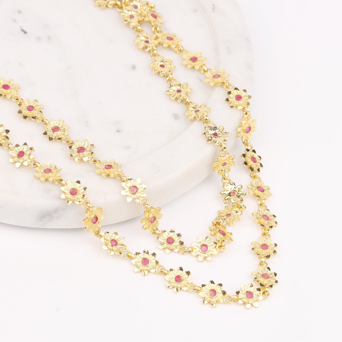 22K Gold Plated Fashion Bakul Haar – Double Layer