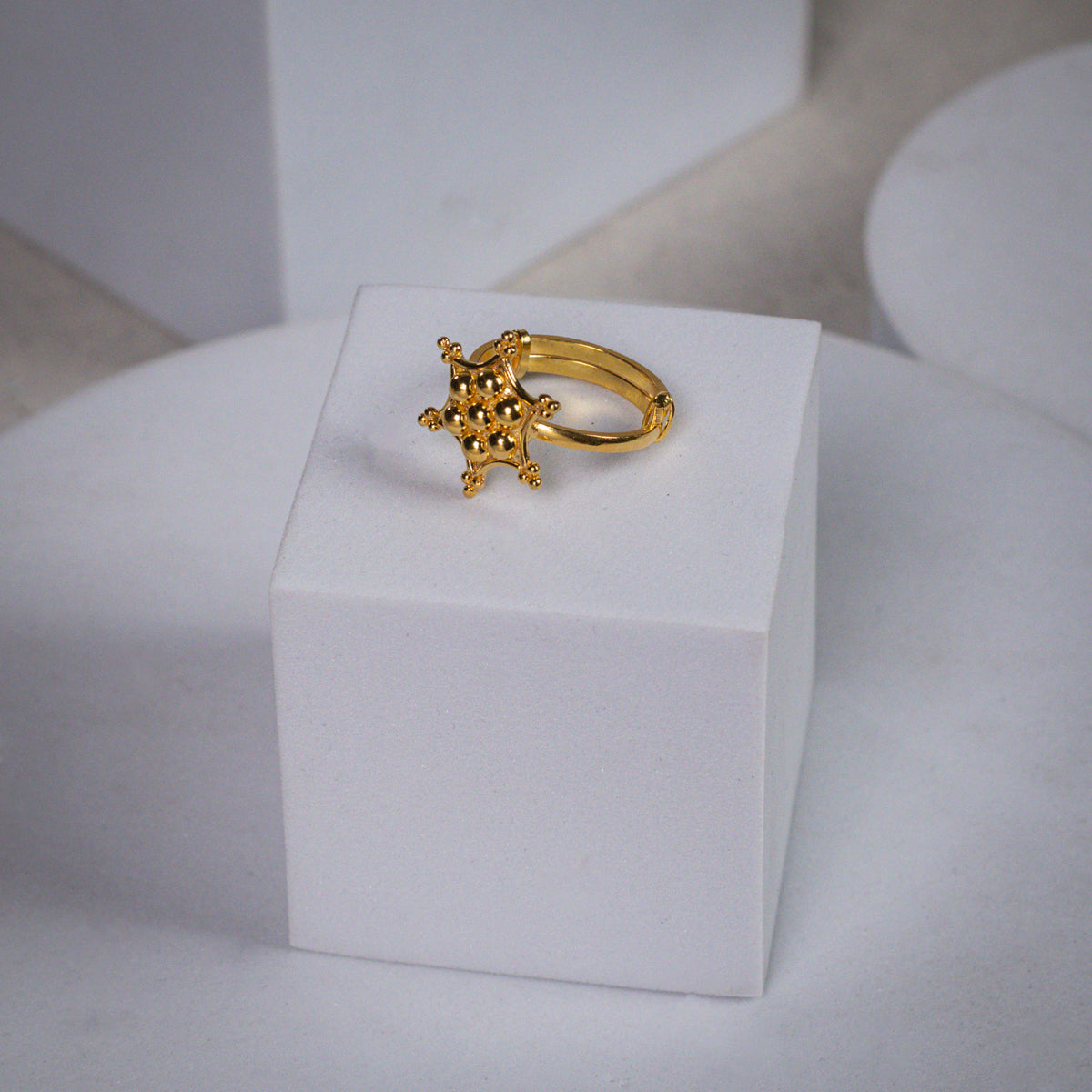 Silver Kudi Nakshatra Ring| 92.5 Silver | 22K Gold Plated